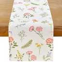 YATOJUZI Vintage Floral Table Runner Flower Table Runners 13x72 Inches Long for Home Kitchen Dining Table Decorations Carnation Flowers