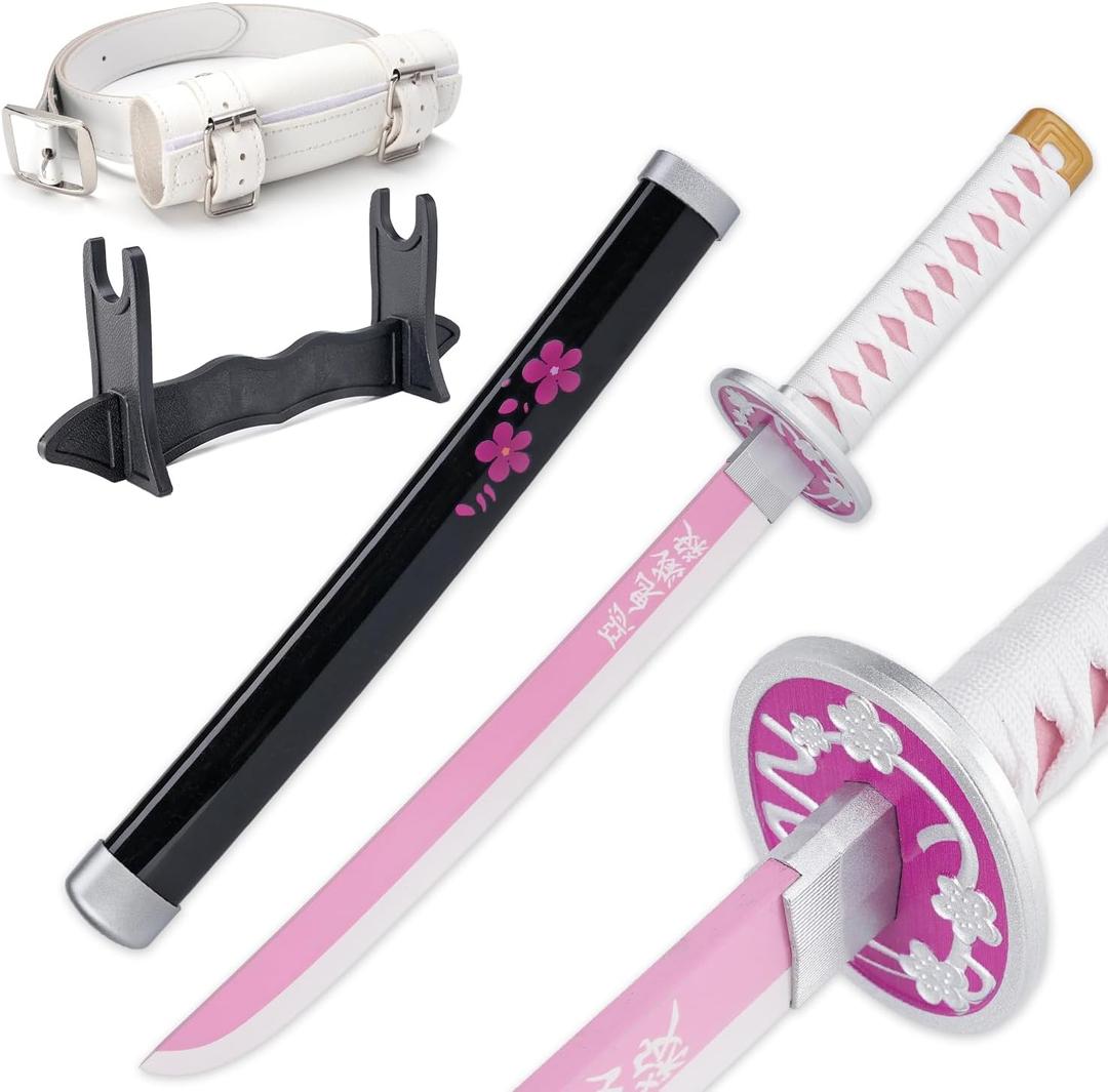 Zisu Demon Sword - 23.6" Short Cosplay Katana Replica for Kids - Complete with Belt, Stand, and True-to-Show Design - Anime Sword Ideal for Cosplay and Display