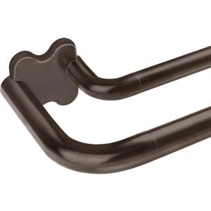 Bronze Double Curtain Rods, USFOOK Blackout Wrap Around Curtain Rods for Windows 32 to 58 Inch, 6/8 Inch Room Darkening Drapery Rod, Decorative Poles for Home Decor