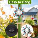 pealstar Large Outdoor Thermometer Sun Decorative Outdoor Thermometers for Patio Waterproof Metal Wall Thermometer No Need Battery for Garden Yard Garage Decor