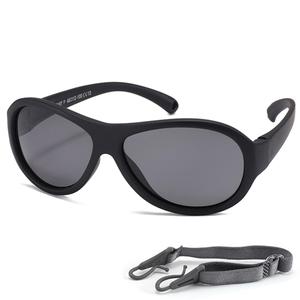 Teumire Kids Polarized Aviator Sunglasses Flexible Rubber Glasses Shades with Strap for Baby Boys Girls Age 0-36 Months(Green)