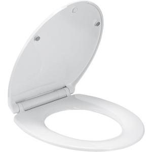 Round Slow Close Toilet Seat, Slip-Resistant, Quick Releasing for Cleaning, Easy to Install, Never Loosen, White