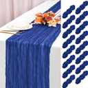 YMHPRIDE 16 Pack Royal Blue Table Runner 20x120in Cheesecloth Table Runner | Boho Cheese Cloth Table Runner Long Semi Sheer Gauze Table Runner for Wedding Birthday Party Bridal Shower Decoration