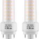 GX23-2 Base LED Light Bulb Plug and Play,3000K Warm White 2Pin LED PL Bulb, 13W 18W CFL Equivalent, Ballast Compatible 10W 2pcs (Warm White, GX23-2 Base)