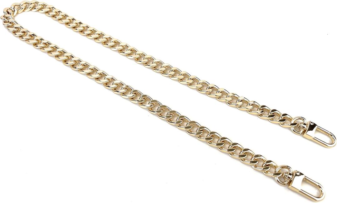 24 Inch Metal Light Gold Purse Chain Purse Strap Handheld Underarm Link Chain Replacement for Clutch Wristlet Baguette Bag Handbag Tote Bag
