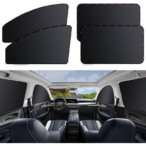 ZATOOTO 4 Pack Car Privacy Curtains, Full Blackout Car Window Shades, Universal Fit for Most Cars, Great for Travel, Camp, Privacy