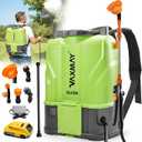 VAXMAY Battery Powered Backpack Sprayer 4.2 Gallon, 120 PSI Electric Garden Sprayer Compatible with DeWalt 20V Battery, Weed Yard Sprayer with 2 Wands, 5 Nozzles, 2.6 Ah Battery & Charger