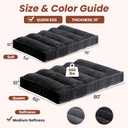 10" Futon Mattress Queen Size,Futons Sofa Couch Bed with Straps, Thick Corduroy Floor Mattress for Adults, Roll Up Folding Mattress Shredded Foam Filling, Medium Firm (Black, Queen)