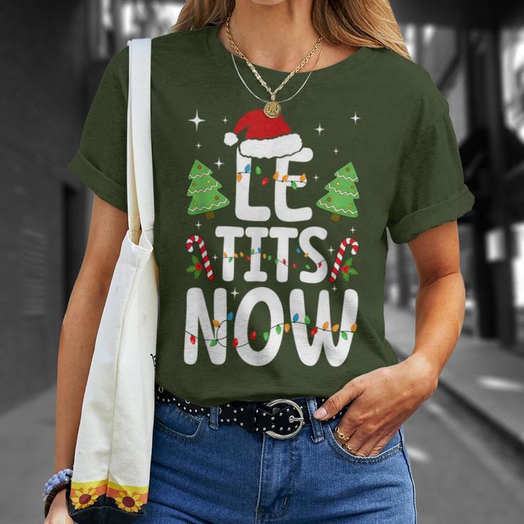 LE Tits Now Let It Snow Funny Christmas Winter Xmas Wordplay T-Shirt XL