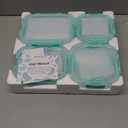 HOMBERKING 8 Pack Glass Food Storage Containers with Lids, Meal Prep Containers, Airtight Bento Boxes with Leak Proof Locking for Microwave, Oven, Freezer and Dishwasher, BPA Free, 5-35oz, light blue