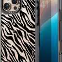 Compatible for iPhone 16 Pro Max Case Cute - Durable Shockproof 6.6 ft Drop Impact Phone Case - Black Funny Black Zebra Print Design for iPhone 16 Pro Max 6.9"