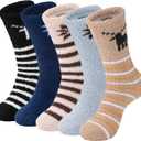 Mens Womens Fuzzy Socks Winter Warm Thermal Thick Boot Slipper Fluffy Sleeping Bed Sock for Christmas Gifts Unisex (Multicolor10)