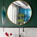 NeuType Round Mirror Circle Mirror Metal Framed Wall Mirror Large Vanity Hanging Decorative Mirrors for Entryway Living Room Bedroom Bathroom Home Modern (Gold, 70cm)