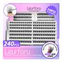 Self Adhesive Eyelashes Lash Clusters Kit 240 Pcs Lash Cluster Pre-glued Eyelash Clusters Wispy Lash Clusters DIY Eyelashes No Glue Needed False Eyelashes Individual Lashes With Tweezers