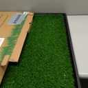 Dog Grass Large Potty Patch, Dog Litter Boxes Artificial Grass Bathroom Turf for Pet Training, Washable Puppy Pee Pad, Perfect Indoor/Outdoor Portable Potty Pet Loo (Tray system-35"X22.6")