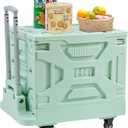 VECELO Foldable Shopping Cart with Wheels, 16GAL, Green