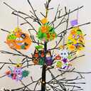 Winlyn 36 Sets Halloween Craft Kits Fall Crafts DIY Pumpkin Bat Black Cat Ghost Candy Corn Frankenstein Ornaments Art Crafts Sets Foam Stickers for Kids Classroom Activities Halloween Party Treats