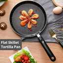 Nonstick Crepe Pan,6/8/10inch Flat Skillet Tortilla Pan,Crepe Pancake Pan Round Shape Aluminum Alloy Portable Griddle Pancake Maker Pan(6inch)