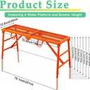 800LBS Foldable Scaffolding Platform, 71x16x60 Inch Alloy Steel Adjustable Height Portable Work Ladder, Ideal for Standard Staircase Painting Wiring Car Wash Home Decor & Industrial Maintenance