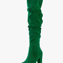 Allegra K Women's Platform Round Toe Zipper Slouch Heel Over the Knee Thigh High Boots Size 6,5