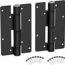 5-3/4" Self Closing Aluminum Gate Hinges for Metal Gates,Heavy Duty Fence Door Hinges for Pool Gate, Adjustable Tension Hinges for Vinyl Fence,Hinges for Indoor Outdoor,Gate Hardware,2Pack,Matte Black