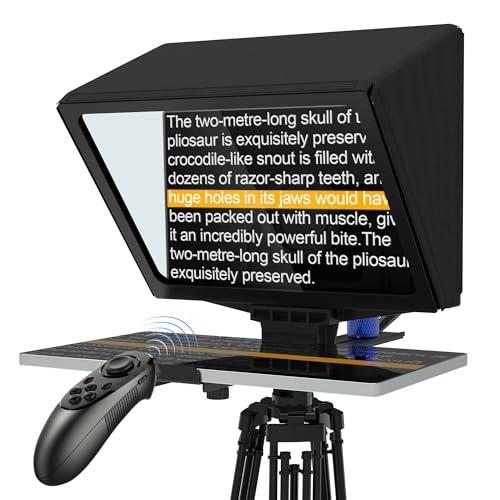 GEIMRSY 9.30-inch Aluminium teleprompter with 70/30 Split Glass for Mobile and Camera Shooting, Compatible with S-Telepromter app for iOS/Android