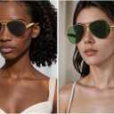 Retro Gold Aviator Sunglasses for Women Men Trendy Oversized Fashion Metal Frame Oval Designer Inspired Dupe Shades