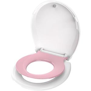 Ansffer Toddler Toilet Seat with Potty Training Seat Round 16.5inch, 2 in 1 Toilet Seat for Family Built-in Baby Seat Removable, Soft Close + Easy Clean, PP Safe Material, Pink