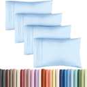Queen Pillow Cases Set of 4 - Ultra Soft Hotel Quality Pillowcase Covers - Comfy, Cozy & Wrinkle Free - Shrink, Stain & Fade Resistant - Machine Washable Pillow Protectors - 4 Piece Set - Light Blue