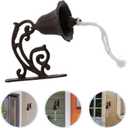 DOITOOL Vintage Cast Iron Doorbell 6.29 Inch Metal Bell Ringer Wall Mounted Decorative Bell for Home Garden Indoor Outdoor Use Rustic Style