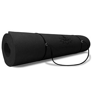 Hatha Yoga Thick TPE Yoga Mat 72"x 27"x1/ 3 inch Non Slip Eco Friendly Exercise Mat for Yoga Pilates & Floor Workouts (black)