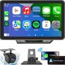 Portable Wireless with Apple CarPlay and Android Auto Screen for Car, 7" HD Touch Screen Car Stereo with Mirror Link, Bluetooth 5.2, Backup Camera, AUX,FM Transmitter for All Vehicle