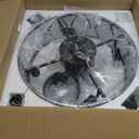 Ceiling Fan with Lights and Remote, 19 Inch Modern Fandelier Ceiling Fan with Brushless DC Motor, Semi Flush Mount Drum Ceiling Fan with 6 Speeds, Reversible Quiet Indoor Fan for Bedroom Living Room