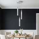 zhllmq Modern Light Fixture Kitchen Island Pendant Light Dimmable LED Chrome Pendant Lights Mini Crystal Pendant Lighting for Bedroom Dining Room Living Room（3-Light ）