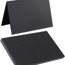 50 Pack Blank Cards Folded Cardstock Thank You Blank Greeting Cards for Invitations, Wedding, Greeting Cards, All Occasion DIY (Black, 3x5)