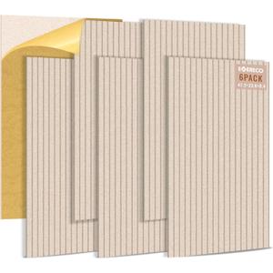 EVERECO 6 Pack Large Acoustic Panels, 47.223.60.4 inches, Soundproof Panels for Wall, Suitable for Live Broadcast Room, Media Room, Office Studio&Home(Camel)