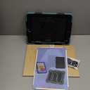 Ambison Case for iPad 9th/8th/7th Generation 10.2'' 2021/2020/2019, [Kid Proof] Full Body Protective Case with 9H Tempered Glass Screen Protector, 360° Rotatable Kickstand & Hand Strap (Teal & Black)