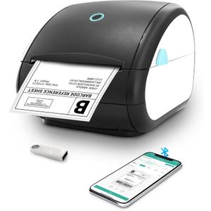 Shipping Label Printer Bluetooth - Thermal Shipping Label Printer 4x6 for Small Business, Home, Office, Prints Clearly and Easy to Connect, Compatible with Amazon, Ebay, Tiktok, Etsy, USPS, Black