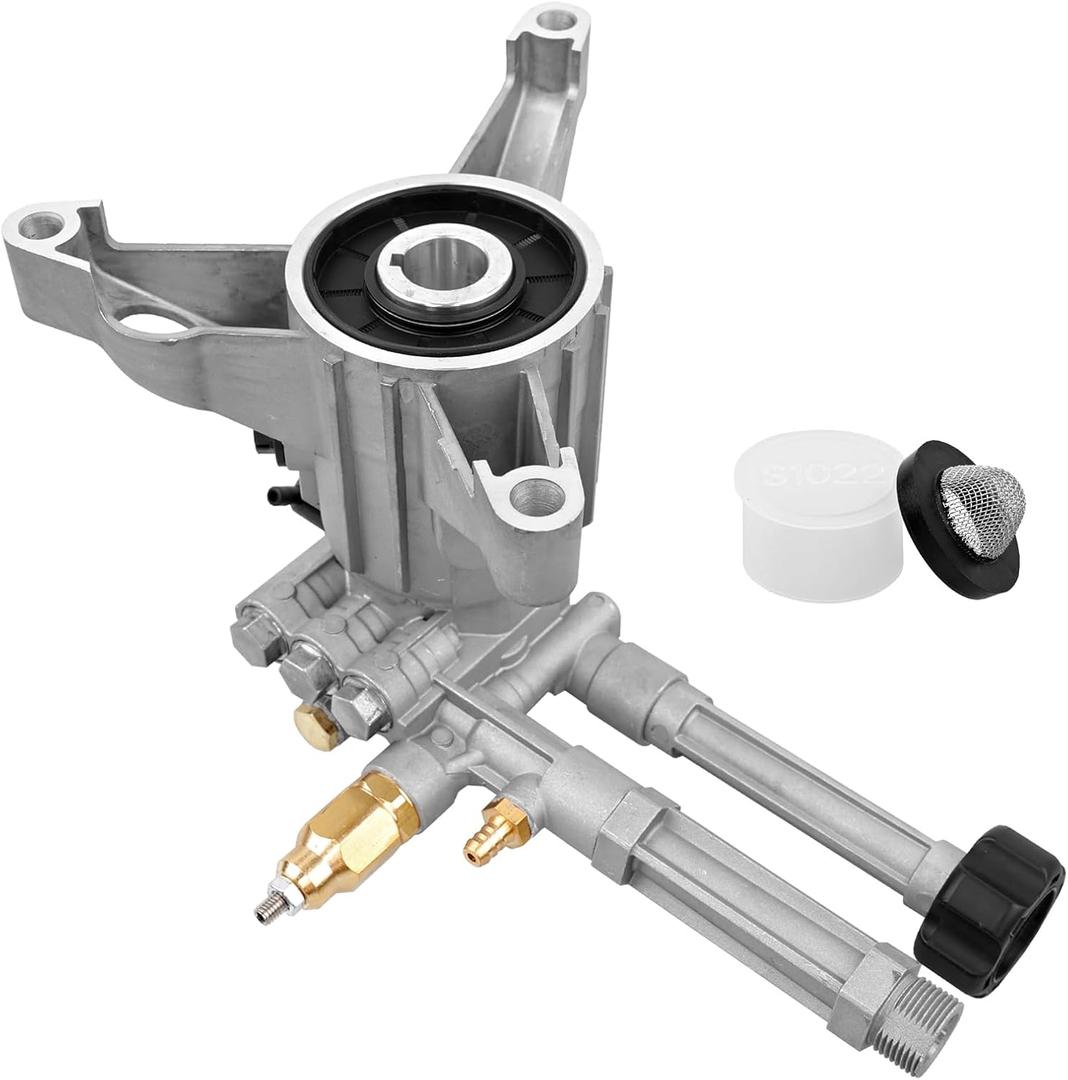 RMW22G24-EZ Vertical 7/8" Shaft Power 2400 PSI 2.2 GPM AR High Pressure Washer Pump with Easy Start Valve Thermal Relief Valve Triplex Plunger Pump, Aluminum