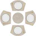 SHACOS Large Size Wedge Shape Placemats with Centerpiece Round Mat Set of 5 Round Table Place Mats Washable Dining Table Placemats Reversible, Beige (4 pcs 13.7"x19.6" Wedge+ 1 pc 14" Round)