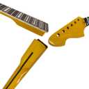 Left Hand Electric Guitar Neck Big Head Yellow Lacquer Finish, 22 Fret 628mm Maple Big Heads Electric Bass Necks Square inlay,Normal nut,Bolt on heel