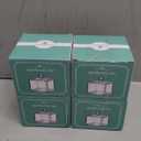 4 Pack Swabs Dispenser Holder, 15 Oz Clear Acrylic Canister Set, Modern Square Bathroom Vanity Countertop Storage Organizer for Cotton Ball, Cotton Swab, Cottons Rounds, Bath Salts