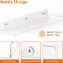 Lifewit Floating Shelves for Bathroom, Acrylic Wall Organizer for Perfume, Makeup, Figures, Nail Polish, Photo, Book, 14" Decor Display Rack for Nursery, Living Room, Bedroom, Kitchen, Clear, 6 Pack