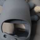 TOHIBEE 2 Packs Baby Teething Toys for 0-6 6-12 Months, Food Grade Silicone Adjustable Cow Teething Mitten, Chew Teether Toys for Teething Pain Relief, Baby and New Born Essentials, Blue & White