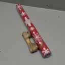 Moukiween Reversible Christmas Wrapping Paper Rolls, Mini Roll 17 Inches x 33 Feet Red and White Snowflakes Reindeer Christmas Wrapping Paper Used for Christmases Party and various Festival Such