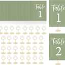Table Numbers Cards 1-30 Wedding Table Numbers with Holder Table Number Stands Bulk Wedding Table Signs Sage Green with Head Table Card for Bridal Shower Wedding Anniversary Birthday (Sage Green)