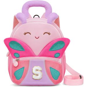 YOOLIFE Sister Gifts Personalized Gifts Initial Birthday Gift, Backpack for School Initial Personalized Bookbag For Granddaughter Sister Daughter Niece Pink S