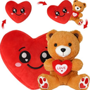 Valentine's Day Stuffed Animal Reversible Teddy and Heart Plushed Toys