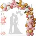 Arch Backdrop Stand,7x5 FT Metal Wedding Square Backdrop Stand for Ceremony Square Stainless Steel Backdrop Stand for Parties,Wedding,Birthday,Anniversary,Baby Shower,Garden Decoratip