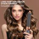 40mm/1.6in Long Barrel Attachment for Dyson Airwrap HS01 HS05 HS08, Adjustable Bidirectional Curling, Auto-Wrap Curling Iron Curler, Create Bouncy Curls or Waves